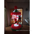 Happy holiday inflatable spinning carrousel for Christmas